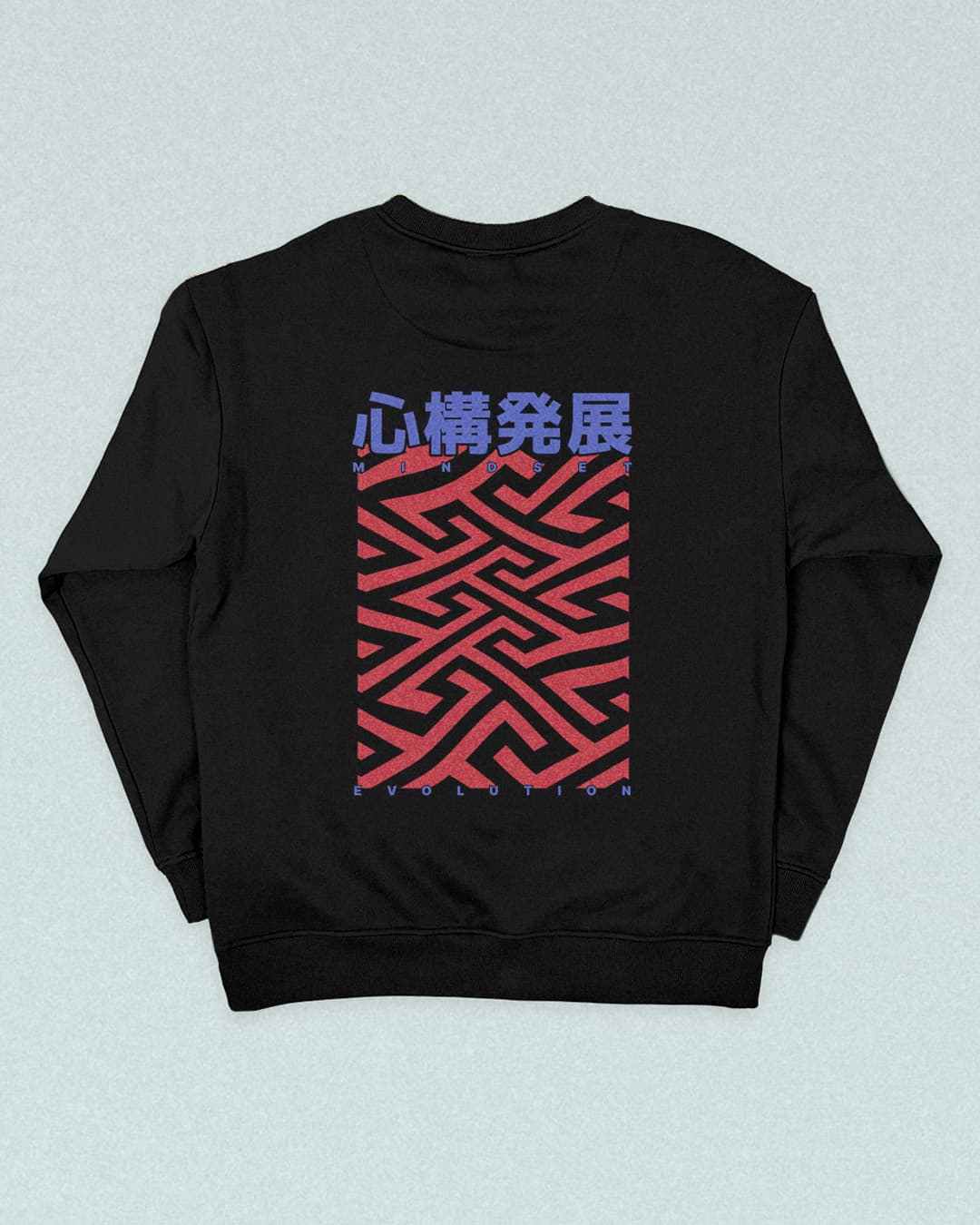 Kō Crewneck, black-red-blue