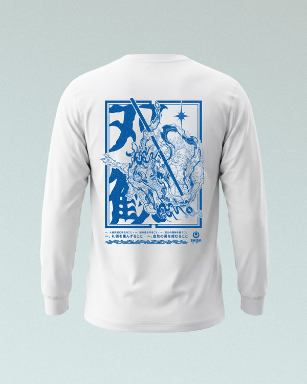 Sōkan Longsleeve, white-blue