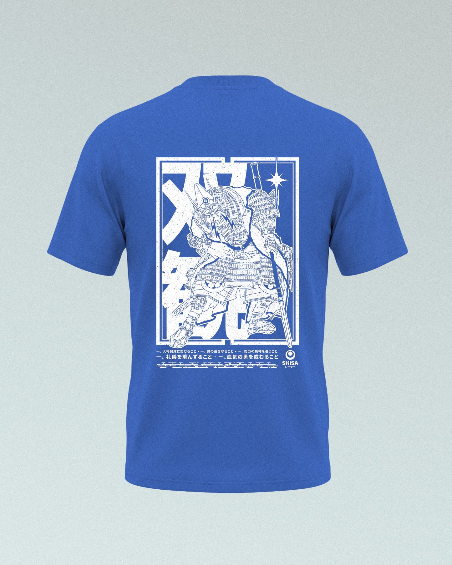Sōkan T-Shirt, blau-weiß