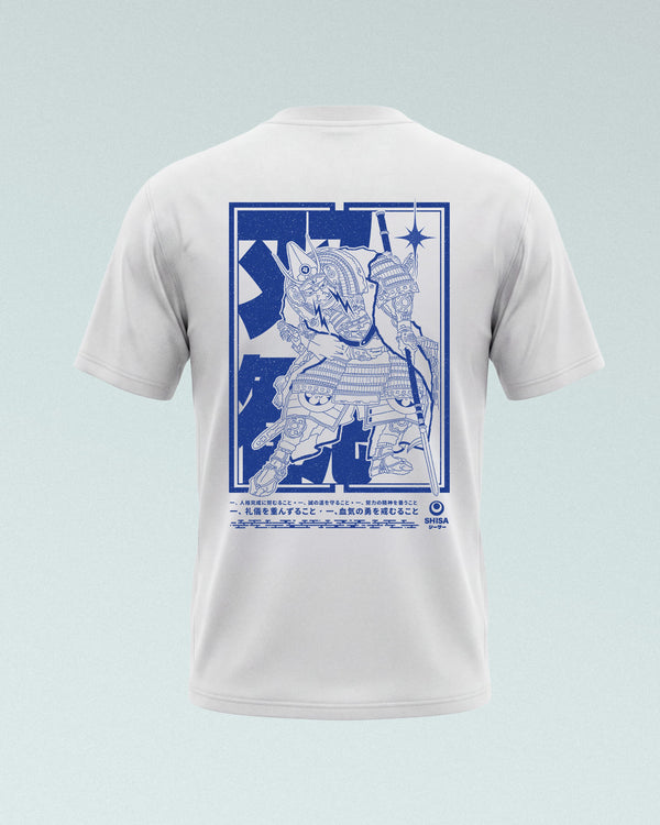 Sōkan Samurai T-Shirt, white-blue