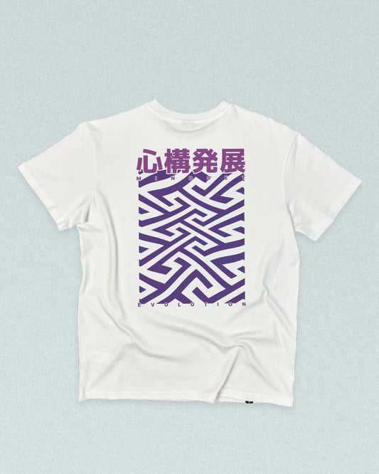 Kō oversize t-shirt purple colorway traditional Japanese pattern back